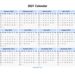 2021 Calendar Blank Printable Calendar Template In PDF Word Excel