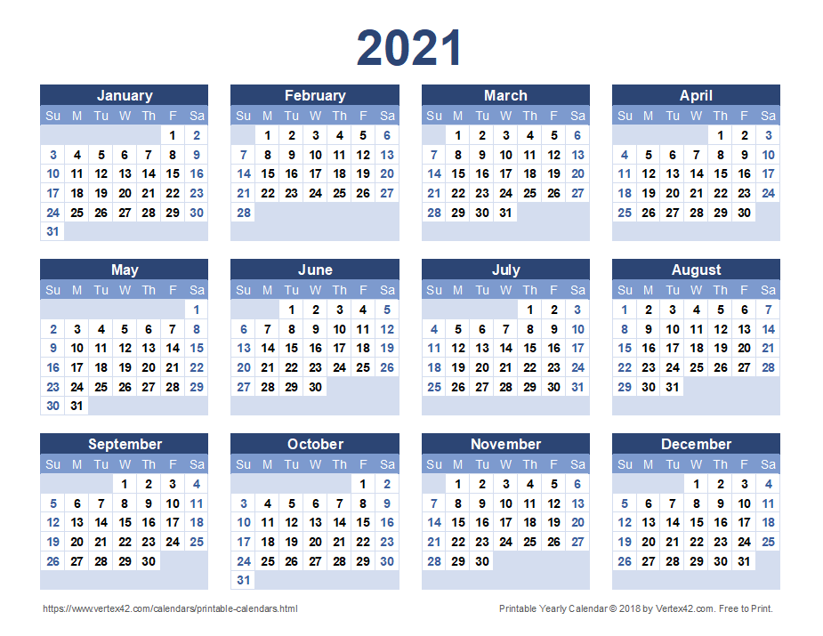 2021 Calendar Templates And Images