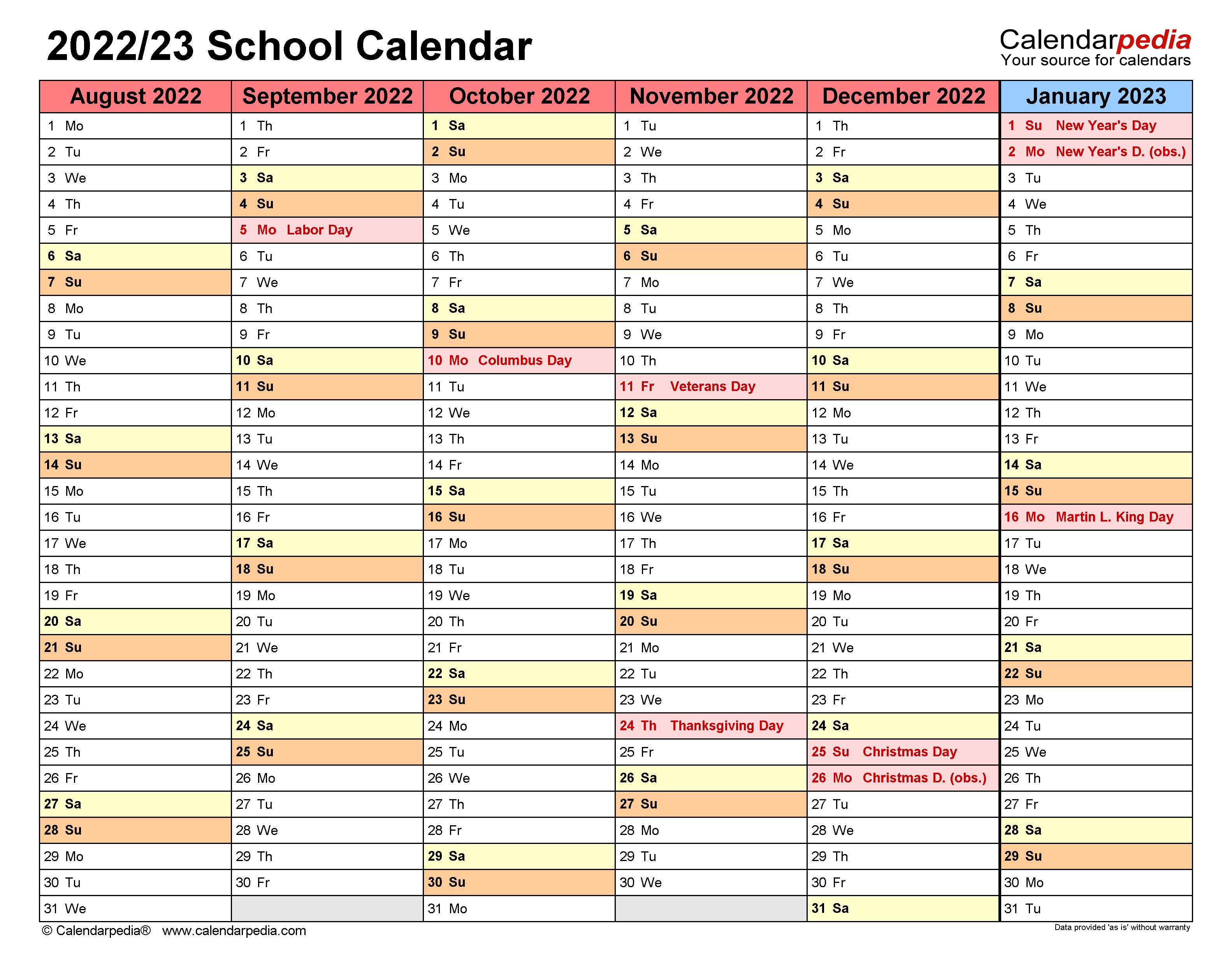 2022 2023 Wcpss Calendar January Calendar 2022