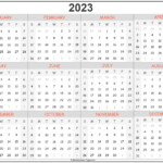 2023 Year Calendar Yearly Printable