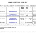 4 H Clubs Calendar Ellis County