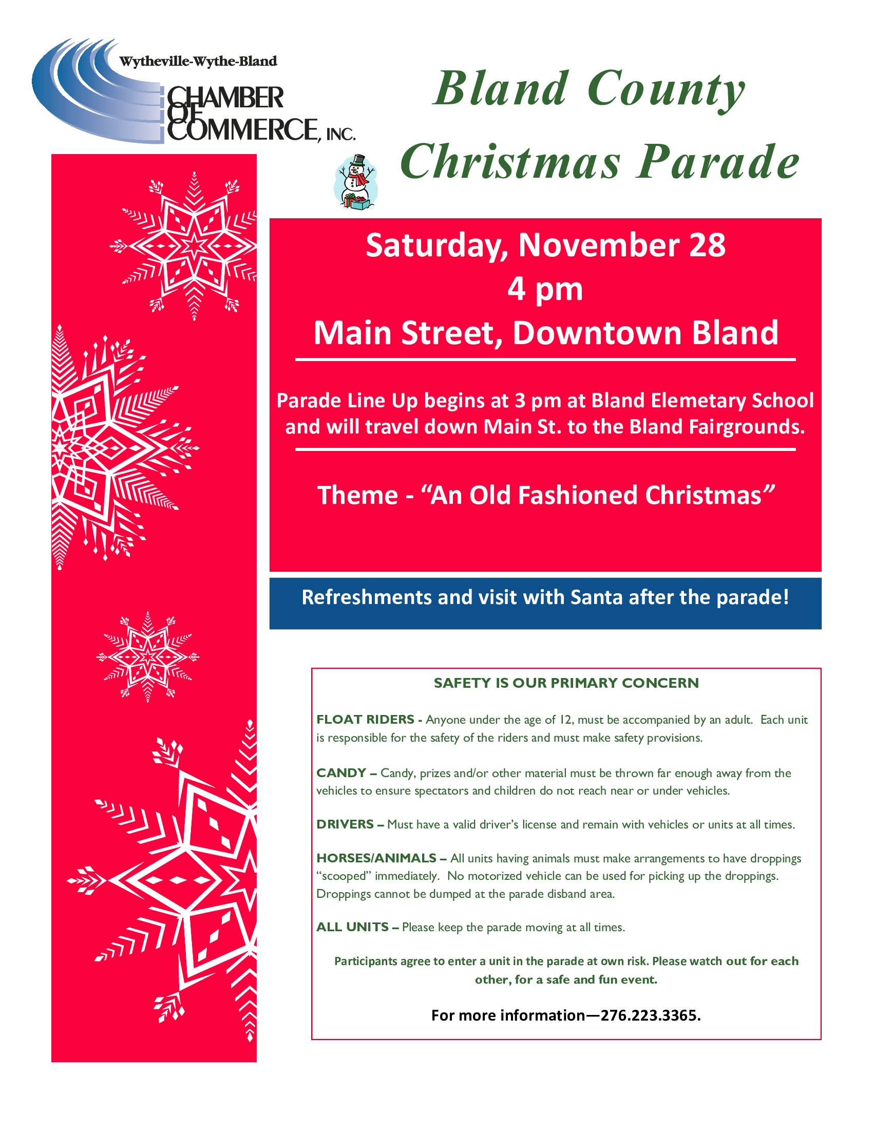 Bland County Christmas Parade Events Calendar Official Website For