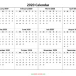 Blank W 9 2020 Calendar Template Printable