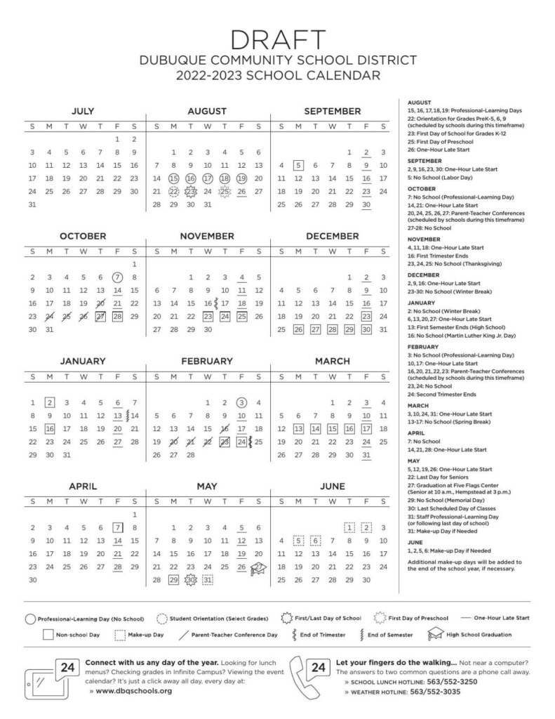 Dubuque Schools Proposed Calendar 2022 2023 Tri State Throughout 2022 