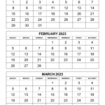 Free Download Printable Calendar 2023 3 Months Per Page 4 Pages