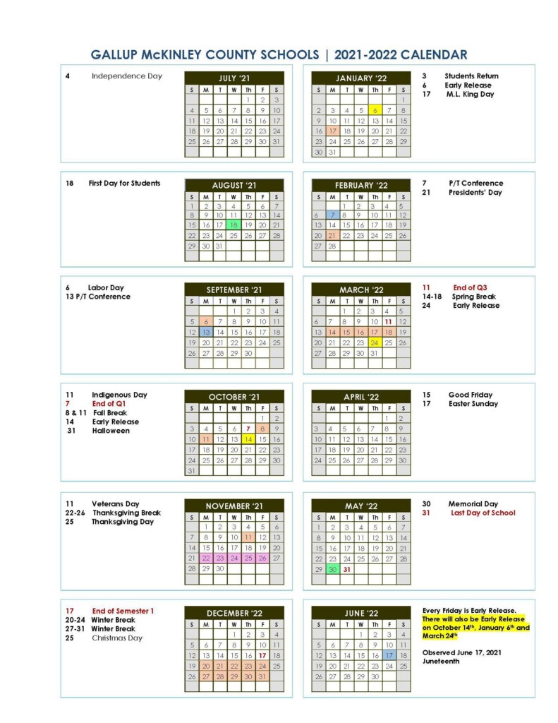 Gallup McKinley County Schools Calendar 2021 And 2022 PublicHolidays us