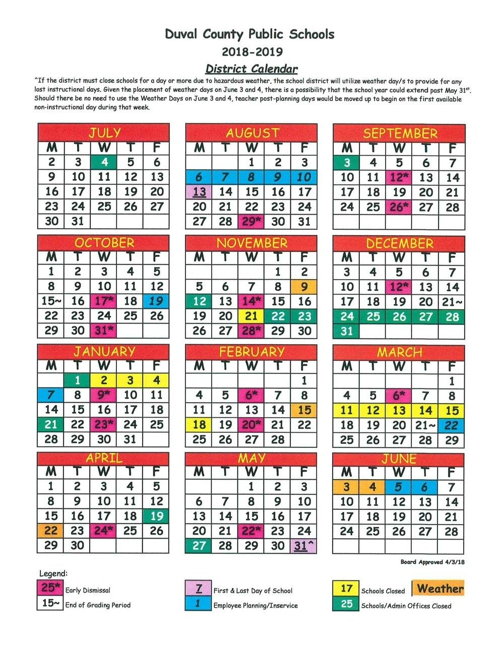 Impressive School Calendar Lee County Florida School Calendar Duval