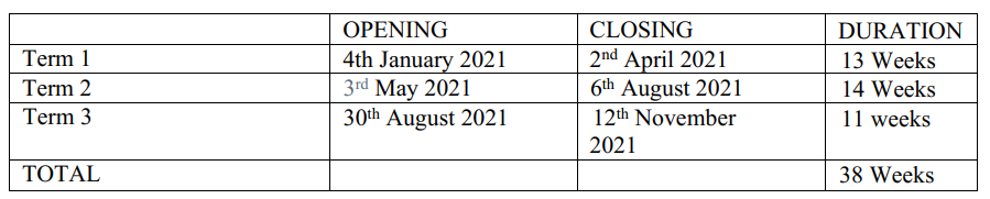 Kenyan School Calendars For Years 2020 2021 2022 And 2023 Revised 