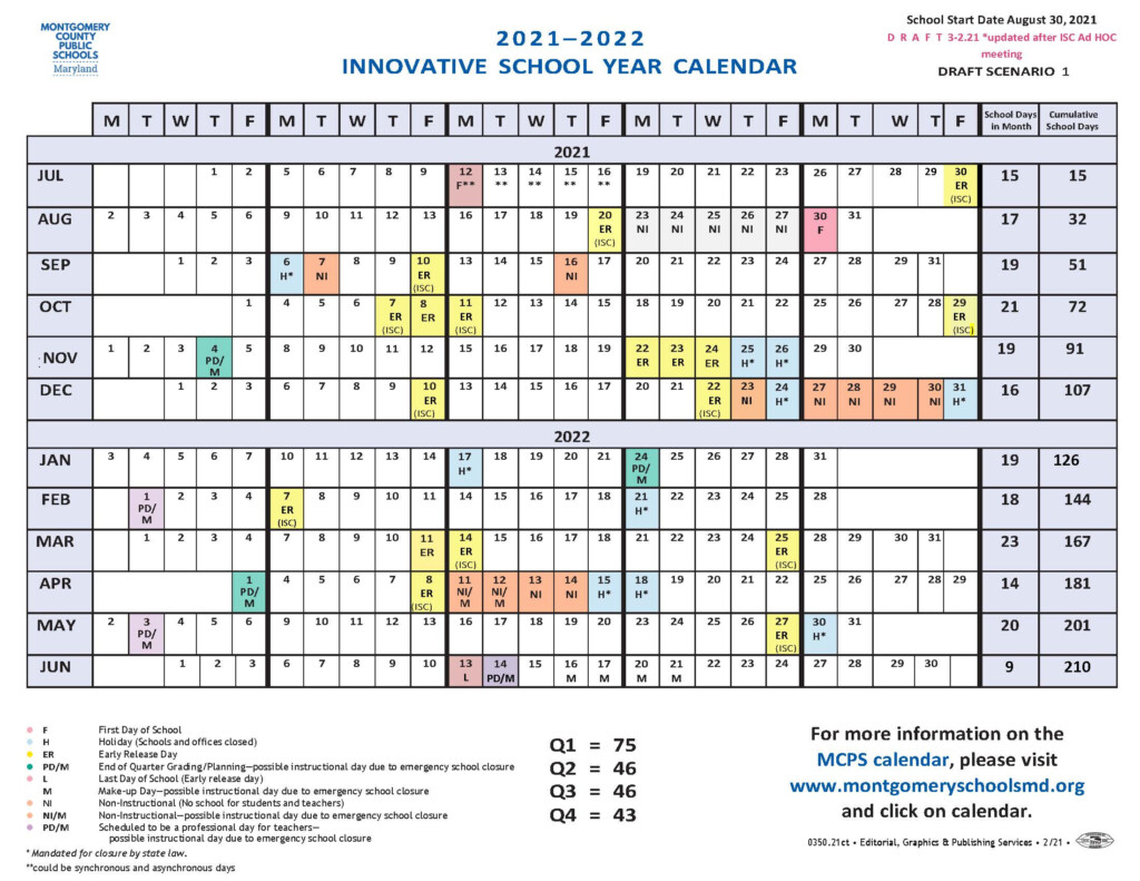 Maryland Montgomery County Public Schools Calendar 2022 23 January 