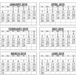 Printable Calendar Six Months Per Page Example Calendar Printable