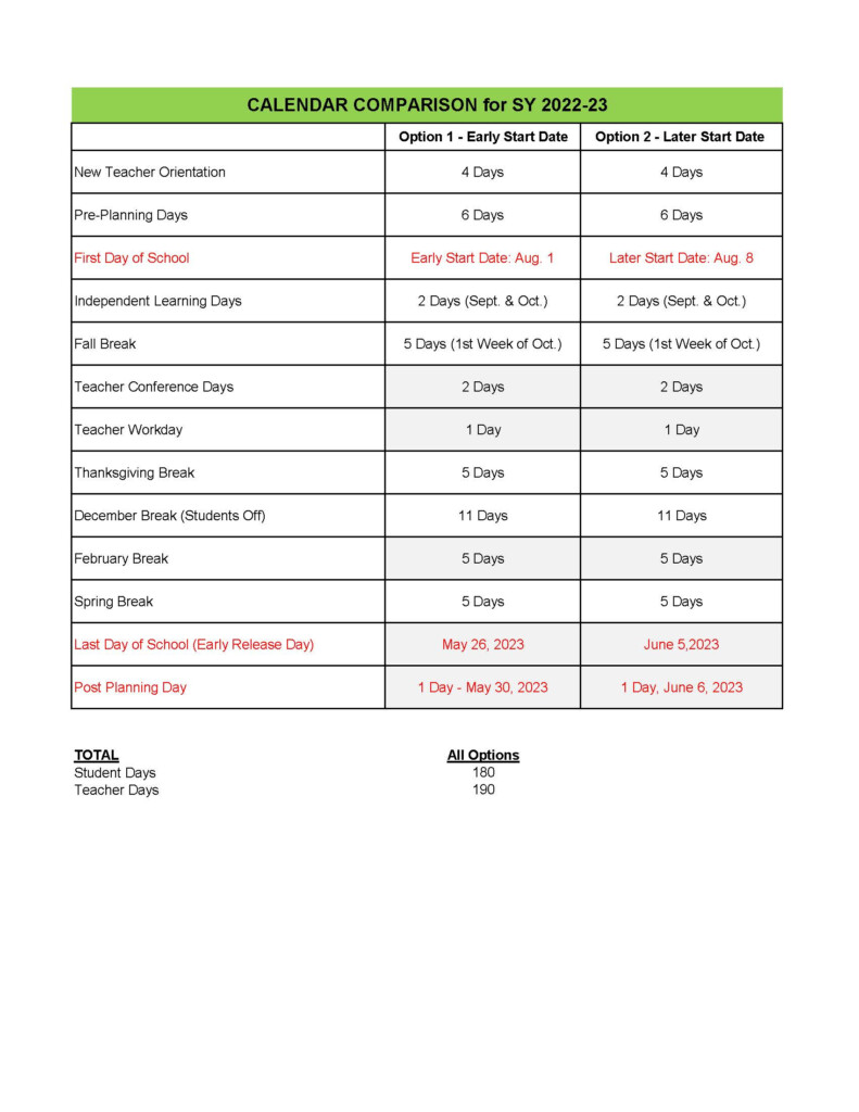 Rockdale County Public Schools Calendar Options For SY 21 22 And SY 22 