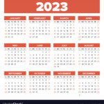 Simple 2023 Year Calendar Royalty Free Vector Image