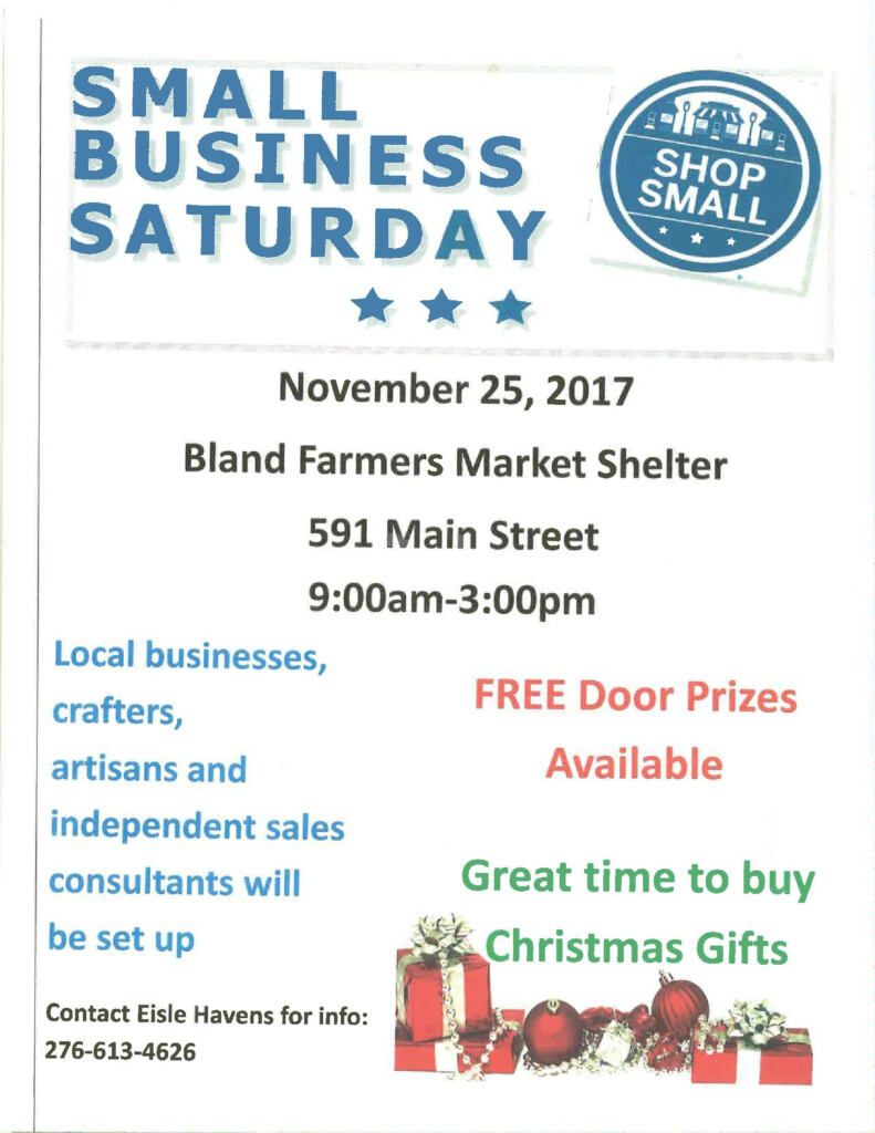 Small Business Saturday At Bland County Farmers Market Events 