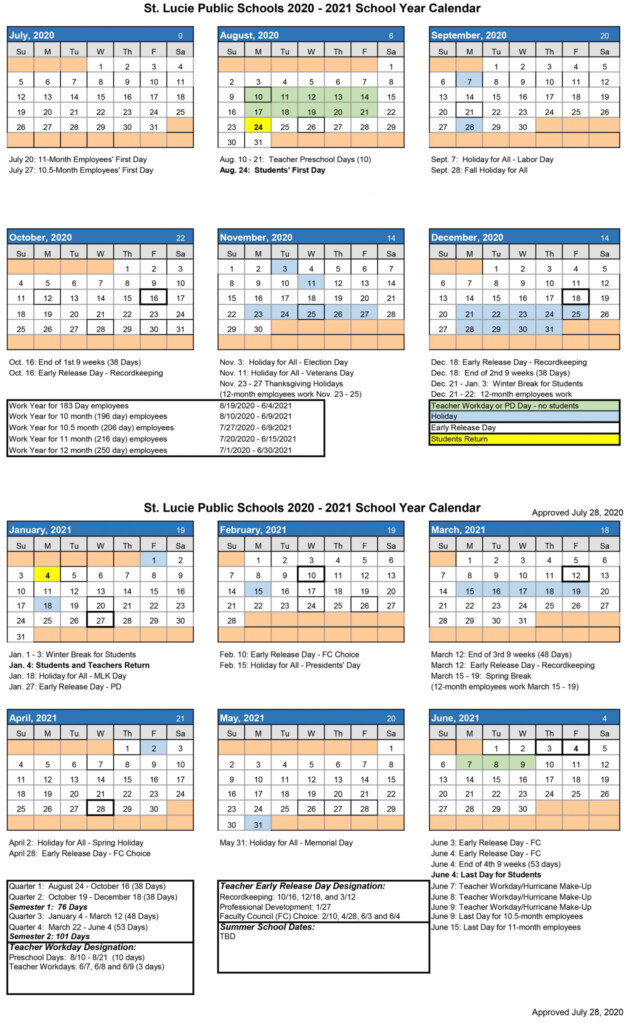 St Lucie County 2022 2023 Student Calendar August 2022 Calendar