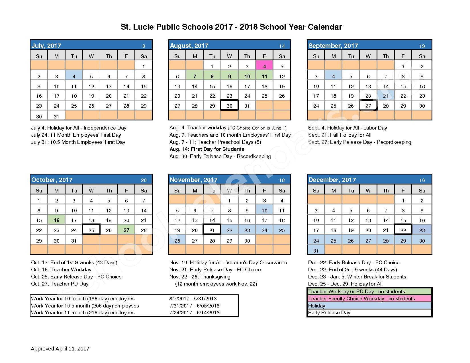 St Lucie County School Calendar 2022 Calendar 2022