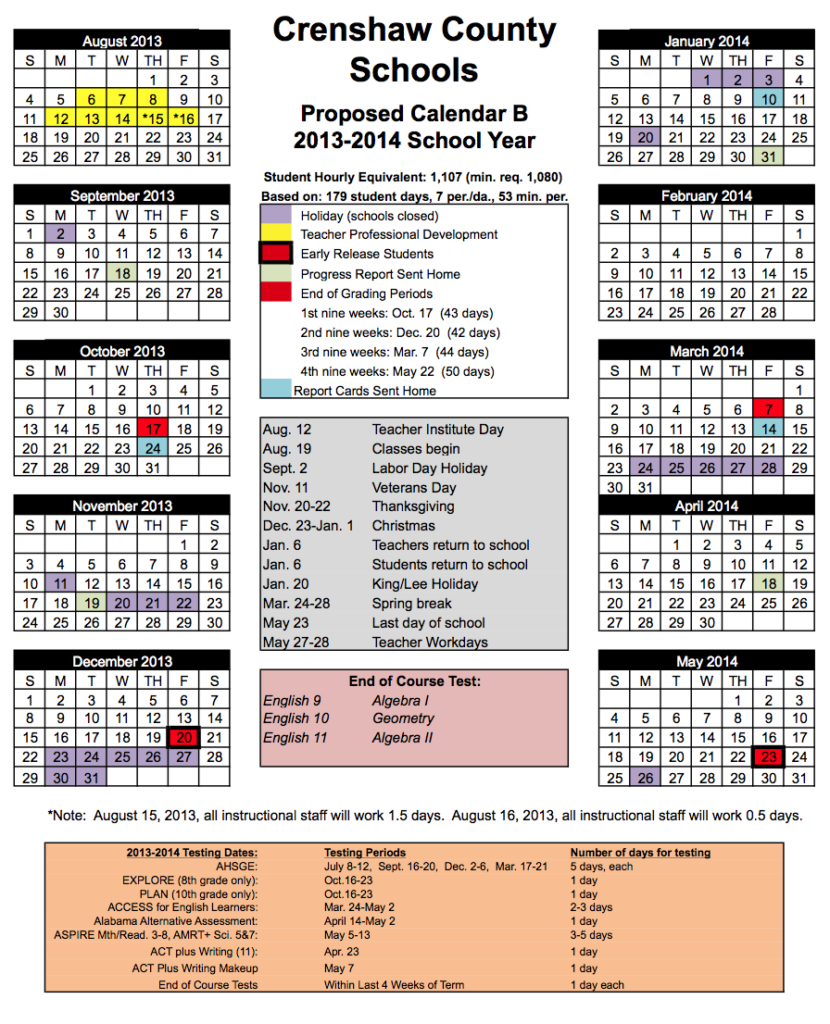 Superintendent s Corner School Calendar B For Consideration