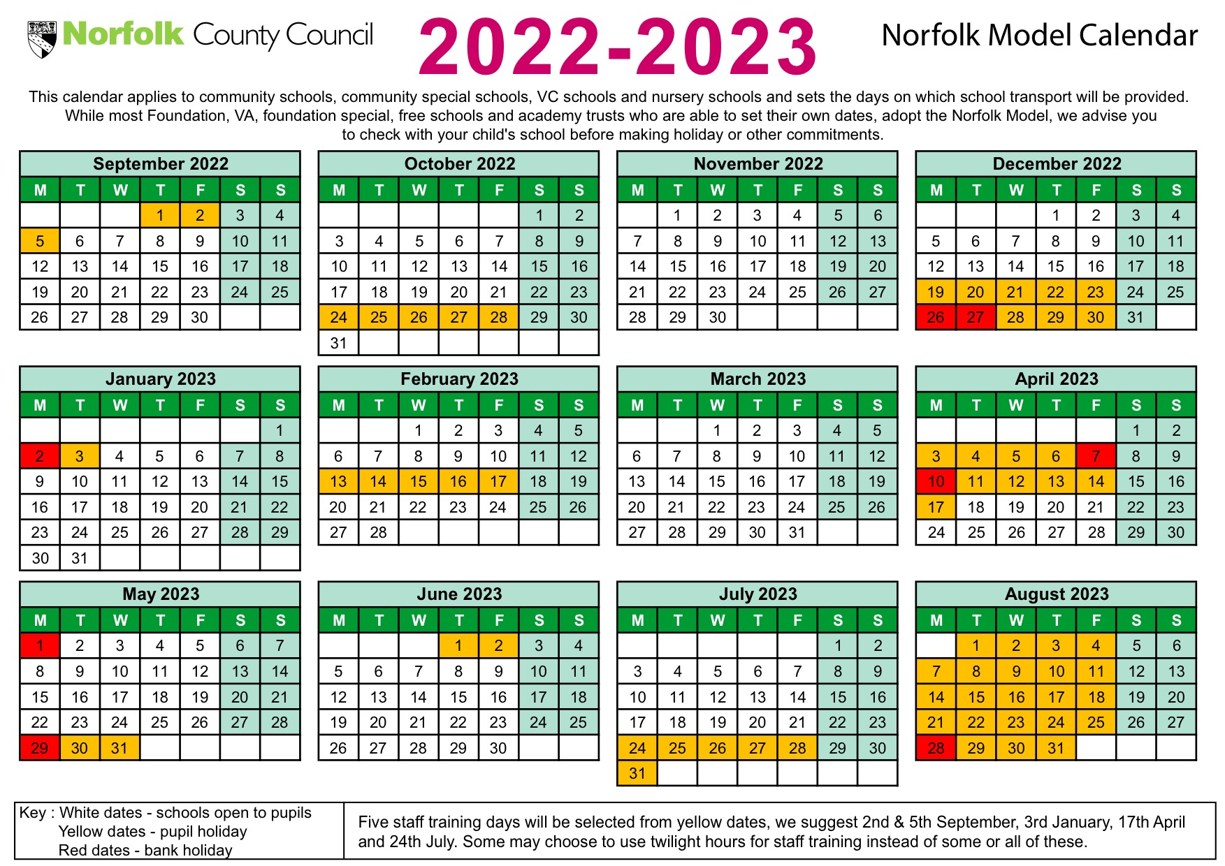 County Calendars 2023 East Coast - CountyCalendars.net