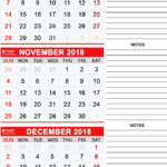 Three Monthly Calendar