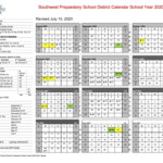 2020 21 School Calendar Parents And Students Southwest Preparatory