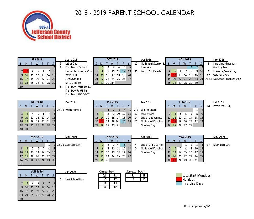 509J Calendar 2019 Free Calendar Template