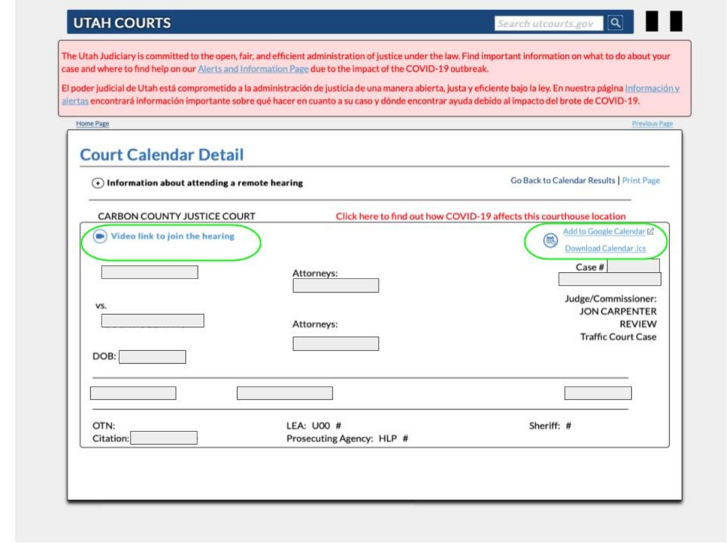 Attend Court Carbon County Utah