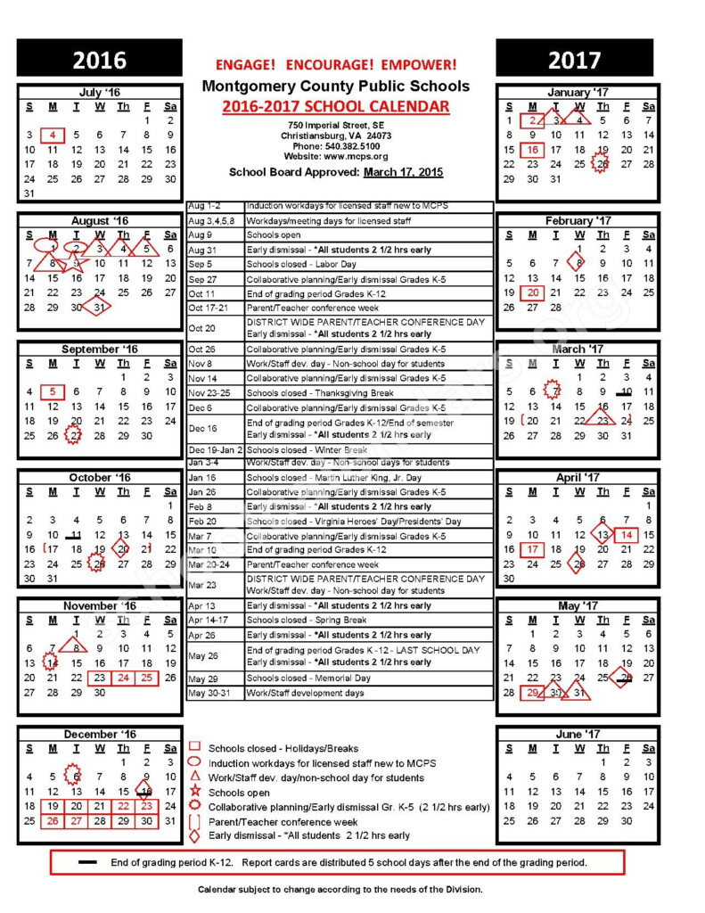 Blacksburg High School Calendars Blacksburg VA