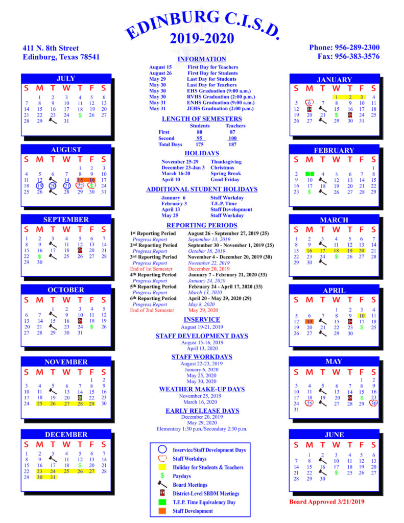 Calendar Parents Travis Elementary