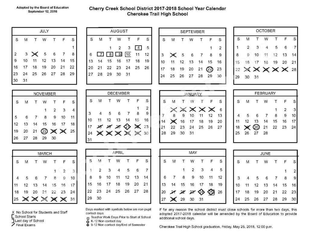 Cherokee Trail High School Calendars Aurora CO