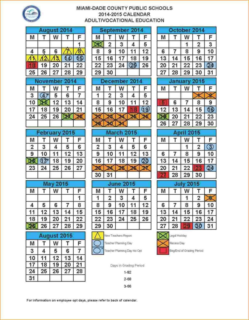 Dadeschools 2018 Calendar School Calendar Calendar Homeschool Calendar