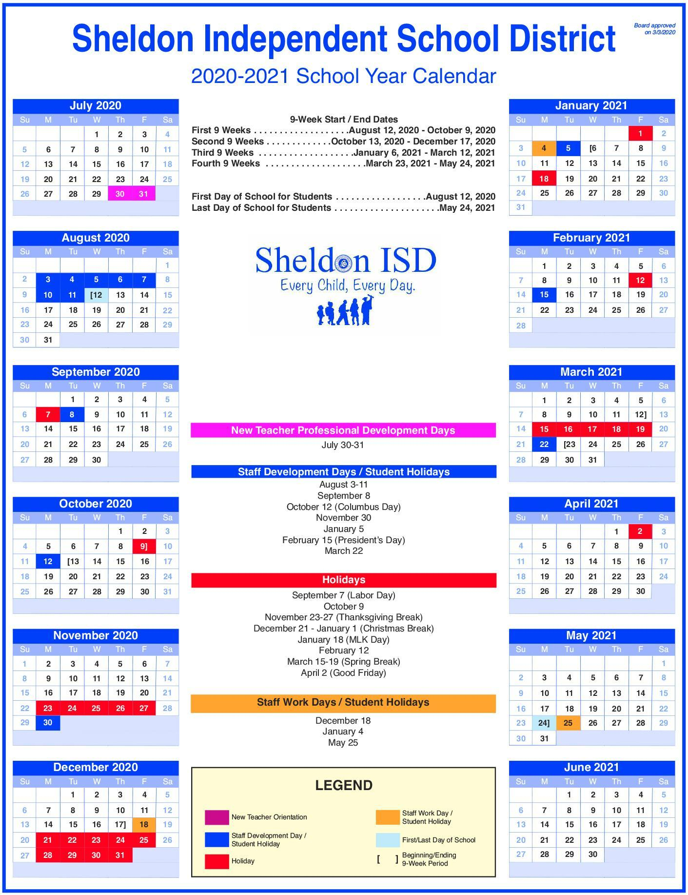 East Allen County Schools Calendar