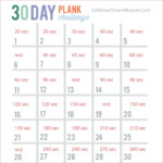 Free Printable 30 Day Calendar 30 Day Plank Challenge Plank