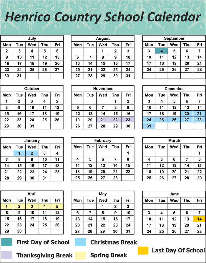 Henrico County Calendar