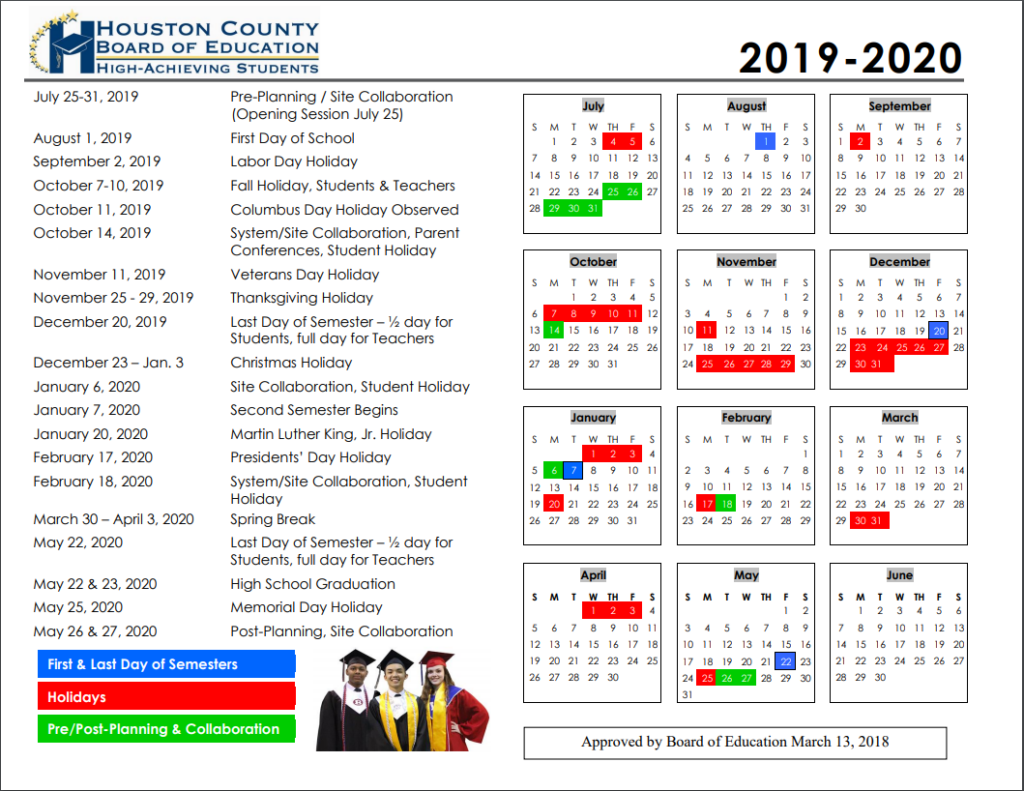 Houston County Georgia School Calendar Printable Calendar 2022 2023