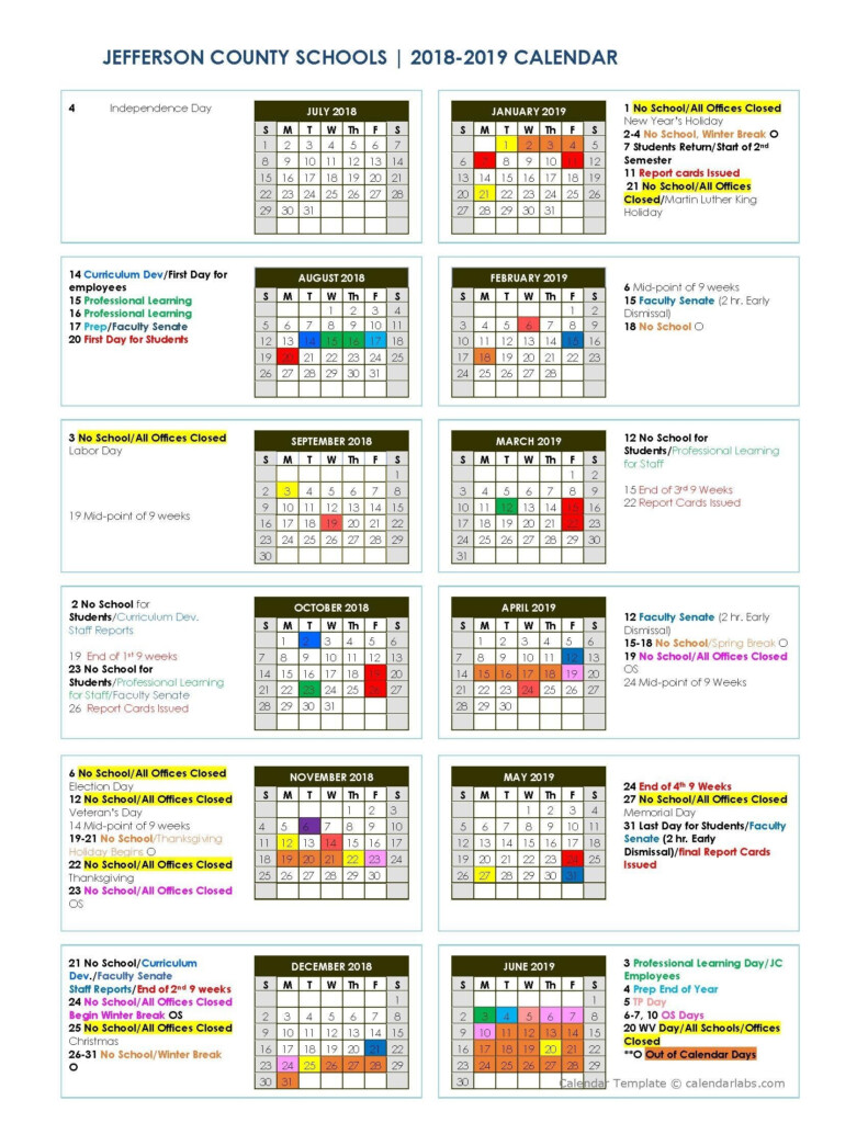 Impressive School Calendar Jefferson County Colorado School Calendar 