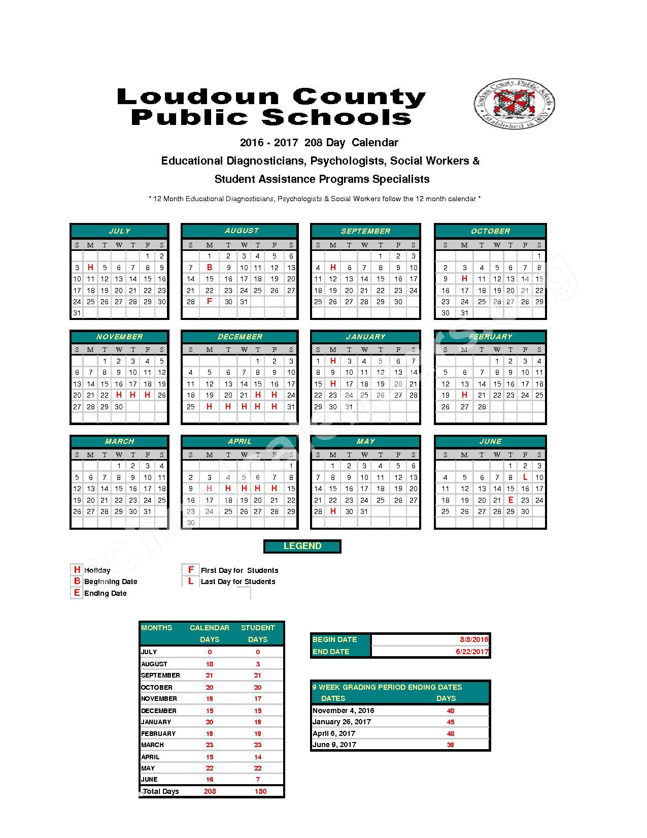 Lcps Staff Calendar