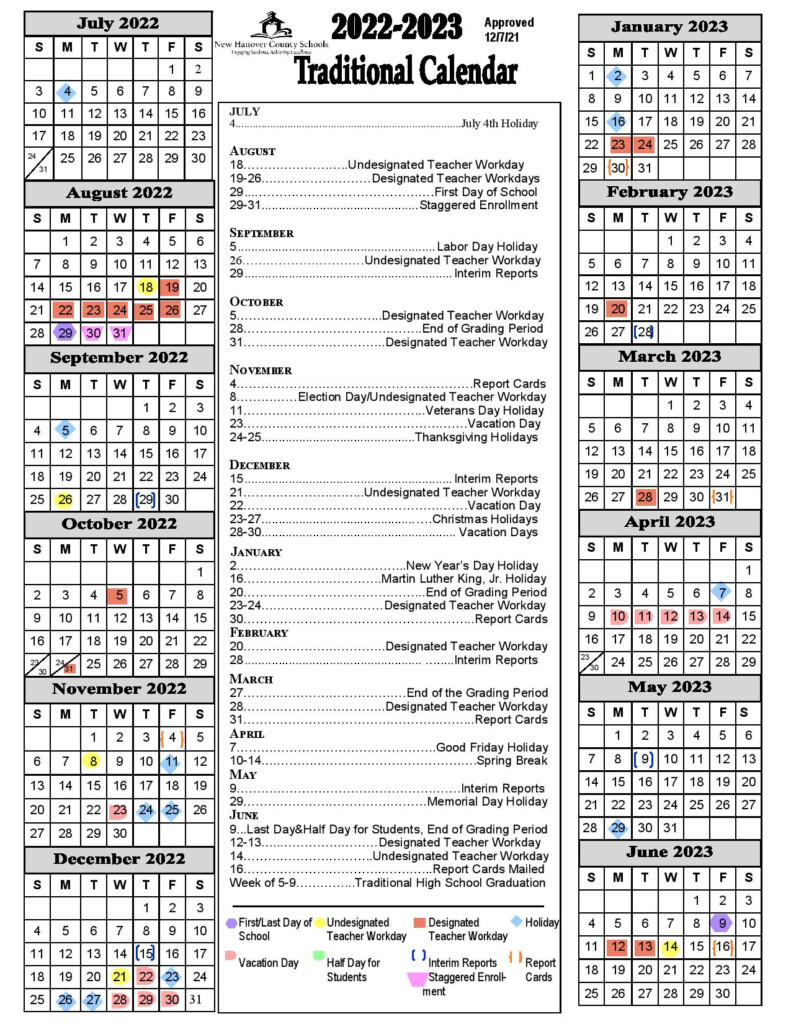 New Hanover County Schools Calendar 2022 2023