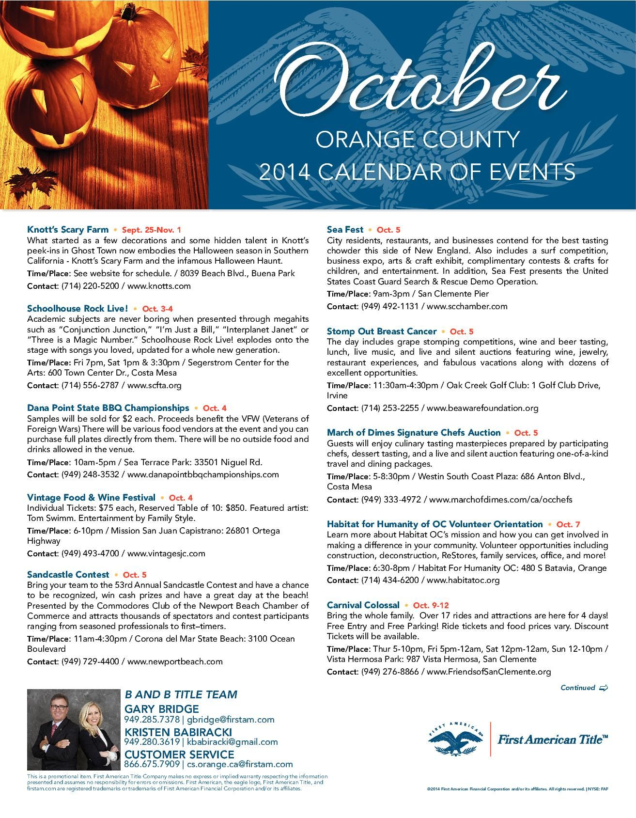 Orange County 2014 Events Scary Farm Event Calendar Event