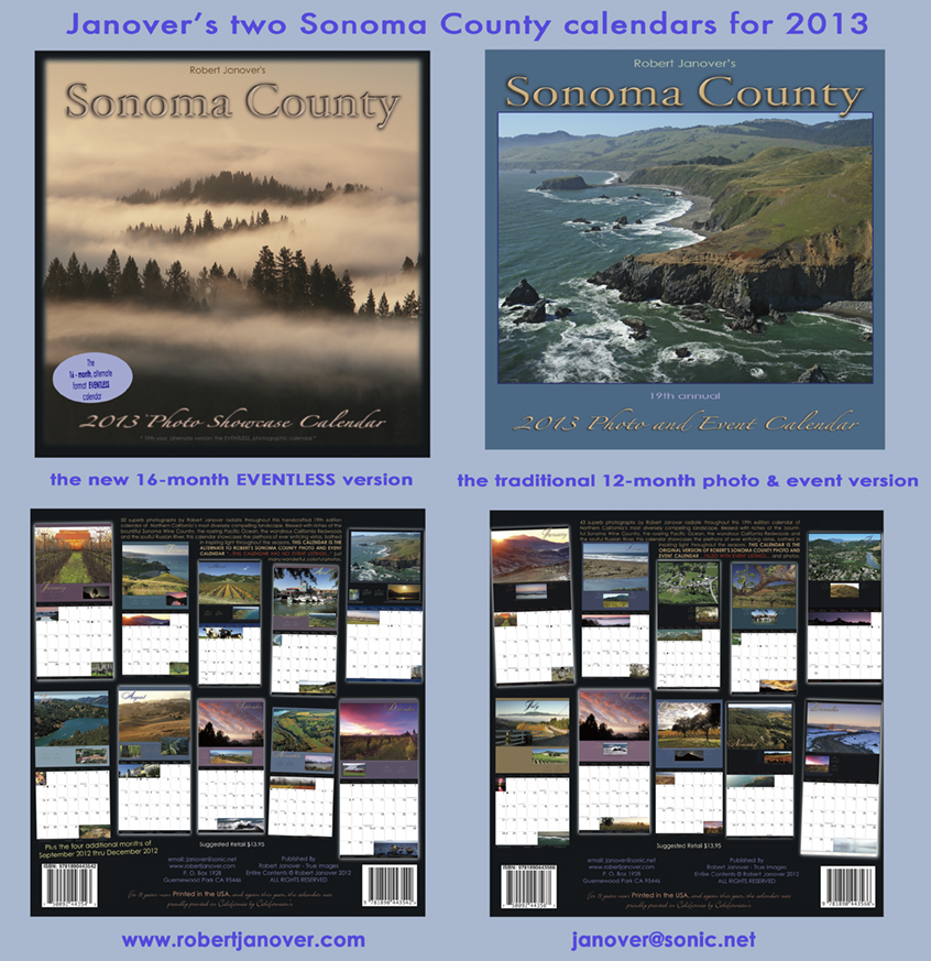 Robert Janover s 2013 Sonoma County Calendars