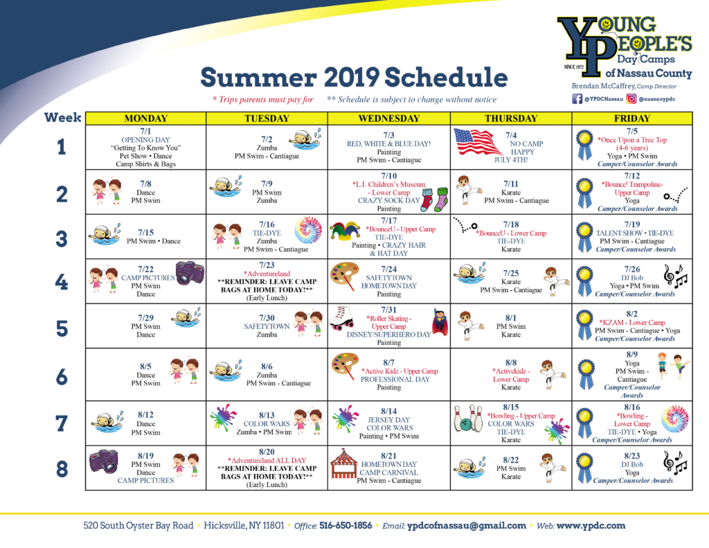 Schedule Young People s Day Camp Nassau County