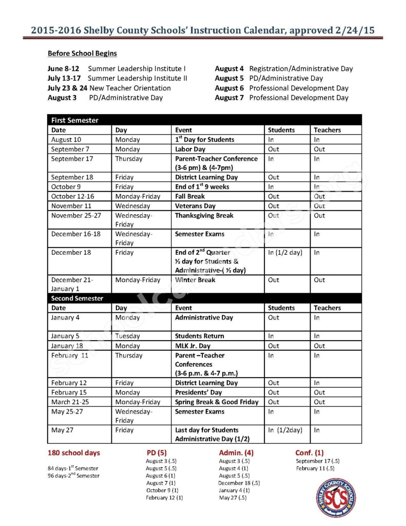 Shelby County Schools Calendar Qualads