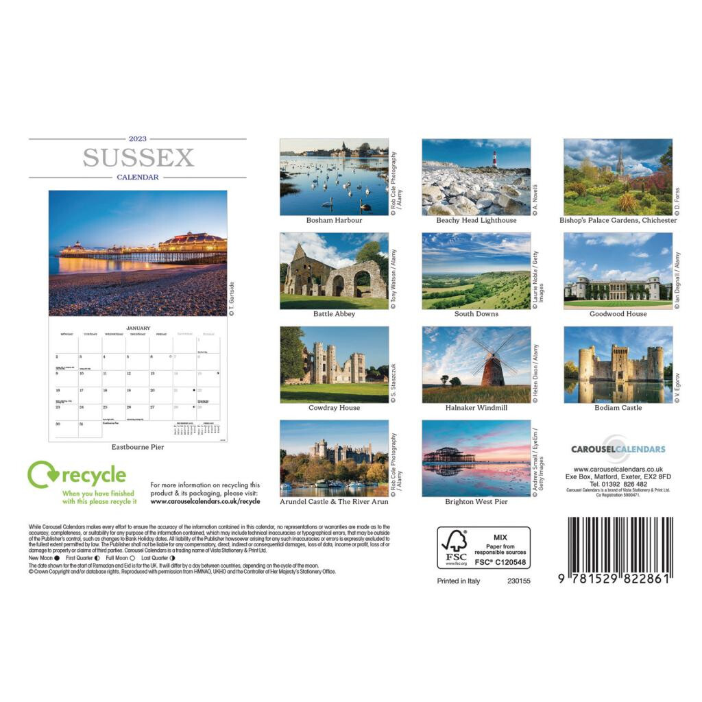 Sussex A5 Calendar 2023