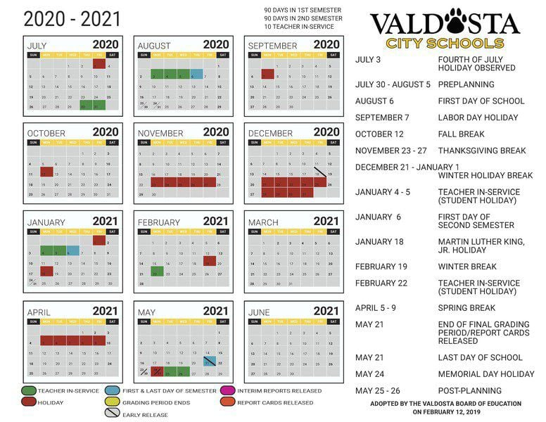 Troup County Schools Calendar 2020 21 Calendar 2020