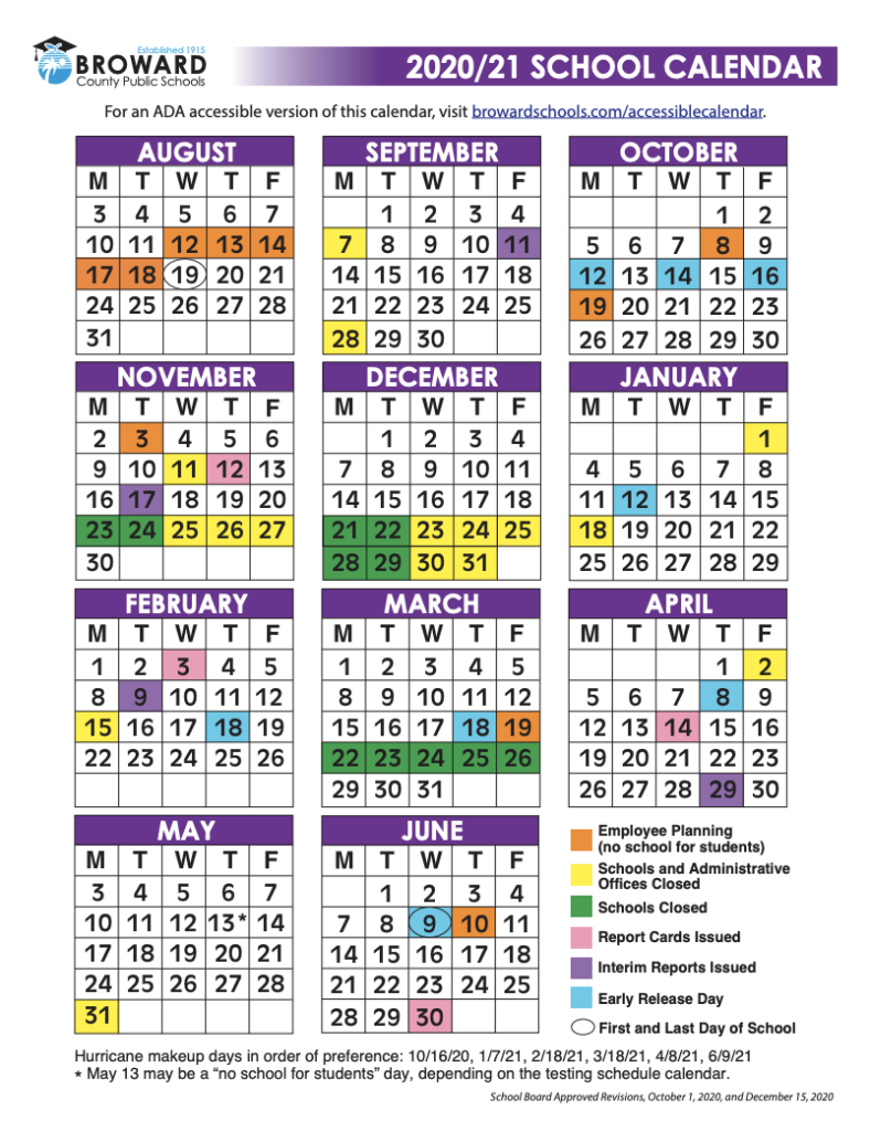 Updated BCPS Calendar