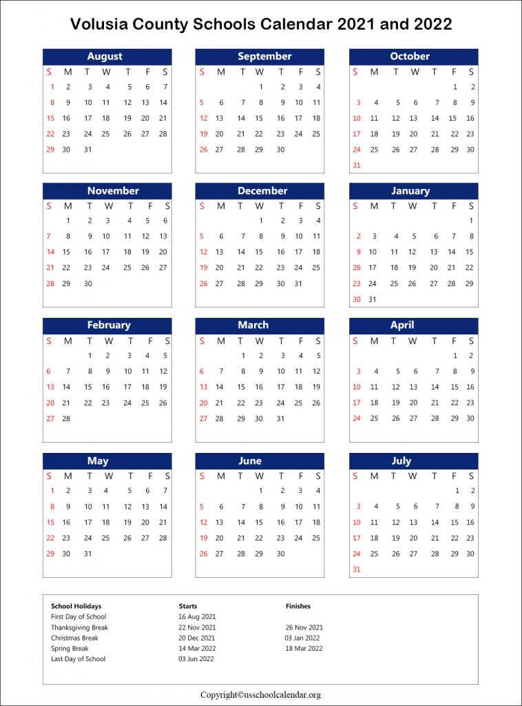 Volusia County Calendar CountyCalendars net