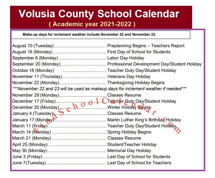 Volusiacounty Schools Calendar 2022 23 Spring Calendar 2022