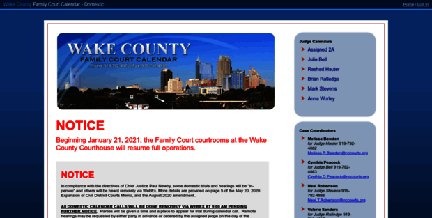 Wake County Family Court Calendar Wake