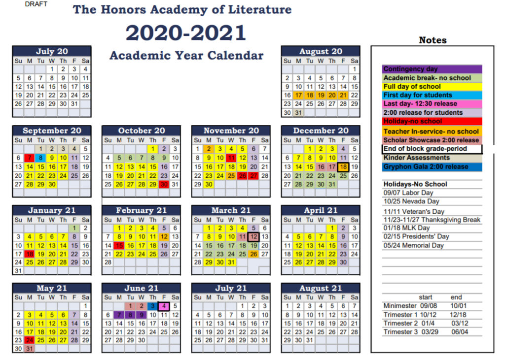 Washoe County Balanced Calendar 2021 Calendar Jul 2021